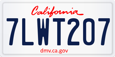 CA license plate 7LWT207