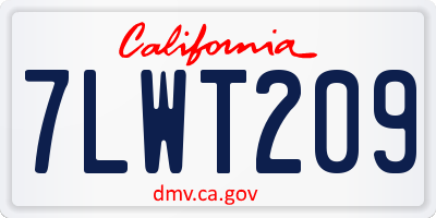 CA license plate 7LWT209