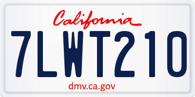 CA license plate 7LWT210