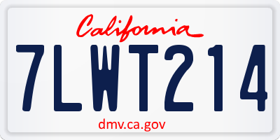 CA license plate 7LWT214