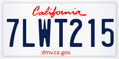 CA license plate 7LWT215