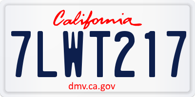 CA license plate 7LWT217