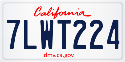 CA license plate 7LWT224