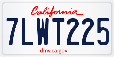 CA license plate 7LWT225