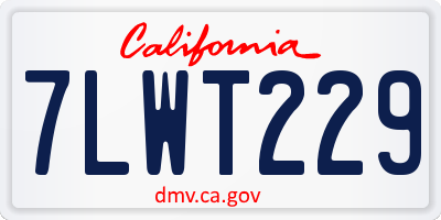 CA license plate 7LWT229