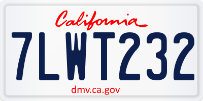 CA license plate 7LWT232