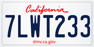 CA license plate 7LWT233