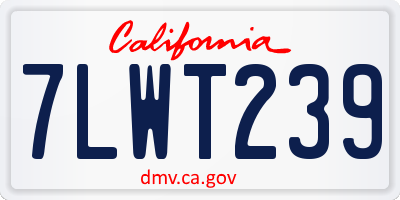 CA license plate 7LWT239