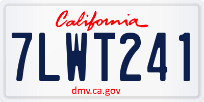 CA license plate 7LWT241