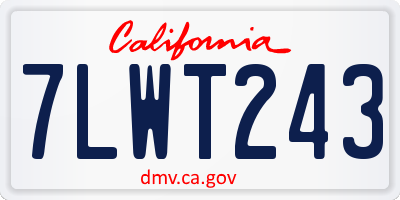 CA license plate 7LWT243