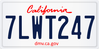CA license plate 7LWT247