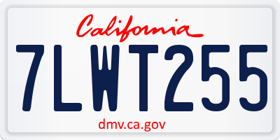 CA license plate 7LWT255