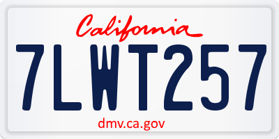 CA license plate 7LWT257