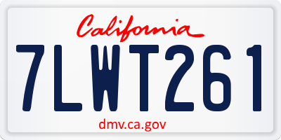 CA license plate 7LWT261