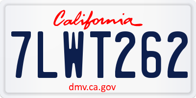 CA license plate 7LWT262