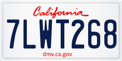 CA license plate 7LWT268