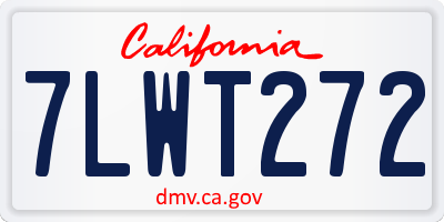 CA license plate 7LWT272
