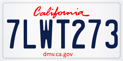 CA license plate 7LWT273