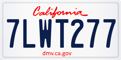 CA license plate 7LWT277