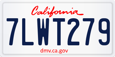 CA license plate 7LWT279