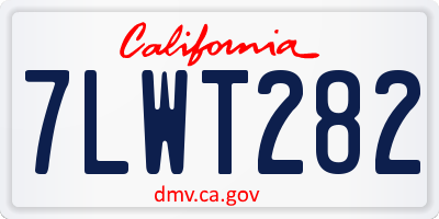 CA license plate 7LWT282