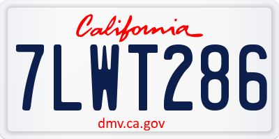 CA license plate 7LWT286