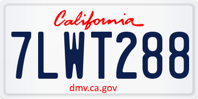 CA license plate 7LWT288