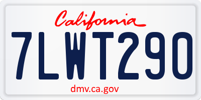 CA license plate 7LWT290