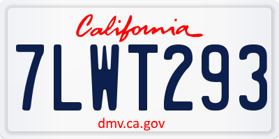 CA license plate 7LWT293