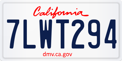 CA license plate 7LWT294