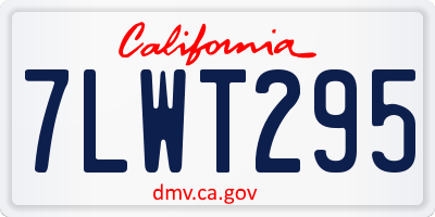 CA license plate 7LWT295