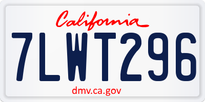 CA license plate 7LWT296