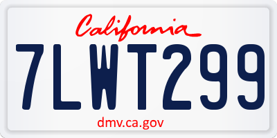 CA license plate 7LWT299