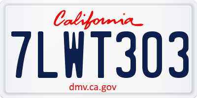 CA license plate 7LWT303