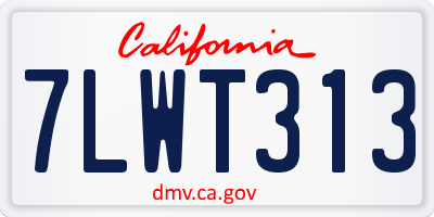 CA license plate 7LWT313