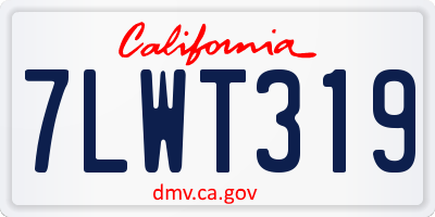 CA license plate 7LWT319