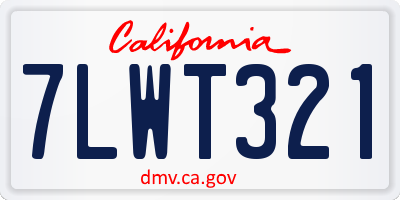 CA license plate 7LWT321
