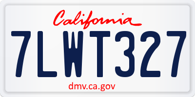CA license plate 7LWT327