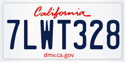CA license plate 7LWT328