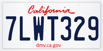 CA license plate 7LWT329