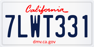 CA license plate 7LWT331