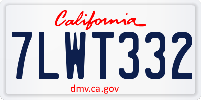 CA license plate 7LWT332