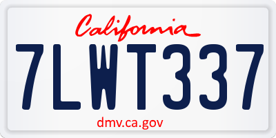 CA license plate 7LWT337