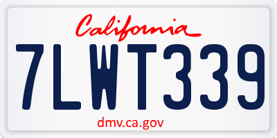 CA license plate 7LWT339