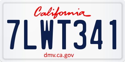 CA license plate 7LWT341