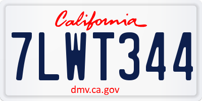 CA license plate 7LWT344