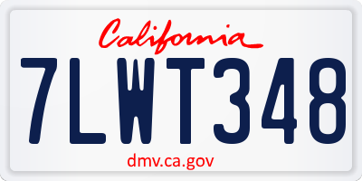 CA license plate 7LWT348