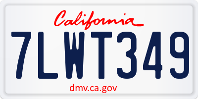CA license plate 7LWT349