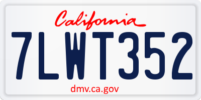 CA license plate 7LWT352