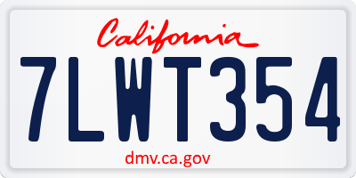 CA license plate 7LWT354